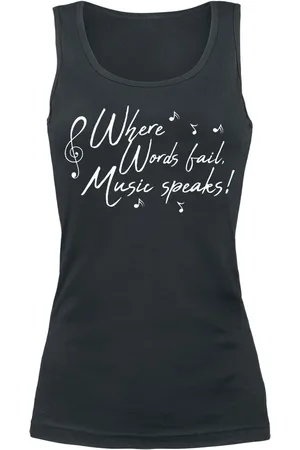 Sprüche Top Fun de - Where Words Fail, Music Speaks! - S XXL - para Mujer
