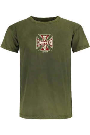 WEST COAST Camiseta de - WCC Motorcycle Co. - Vintage Green Wash - S 3XL - para Hombre