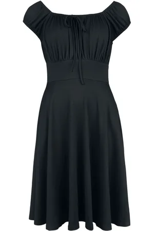 Voodoo Vixen Vestidos de longitud media Rockabilly de - Gathered Neckline Flare Dress - XS 4XL - para Mujer