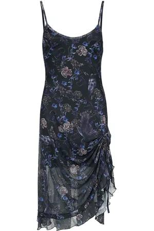 Jawbreaker Vestidos de longitud media de - Purple Night Crows Mesh Midi Dress - XS 4XL - para Mujer