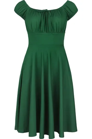 Voodoo Vixen Vestidos de longitud media Rockabilly de - Gathered neckline flared - XS 4XL - para Mujer