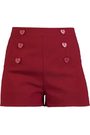 Voodoo Vixen Pantalones cortos Rockabilly de - Heart Button Shorts - XS XXL - para Mujer