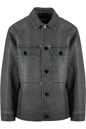Urban classics Chaqueta imitación cuero de - Synthetic Vintage Leather Shirt Jacket - S XXL - para Hombre