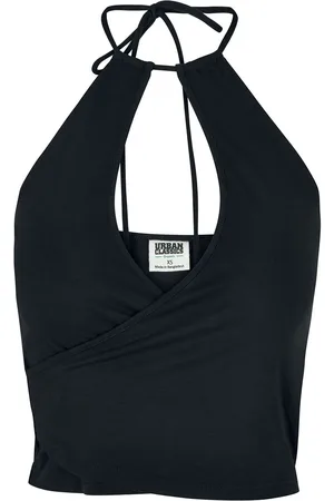 Urban classics Top de - Ladies’ short wrap halterneck - XS XL - para Mujer