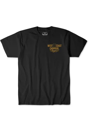 WEST COAST Camiseta de - WCC Motorcycle Tee Black/Yellow - S 3XL - para Hombre