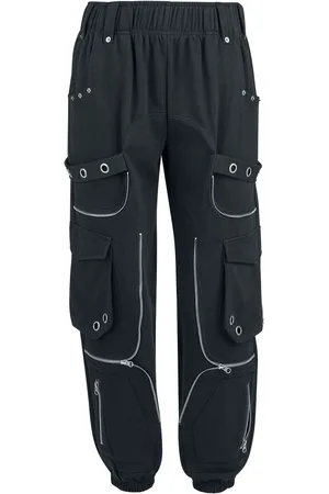 Gothicana Pantalones de tela Gótico de - Sweatpants With Rivets And Pockets - S XXL - para Mujer