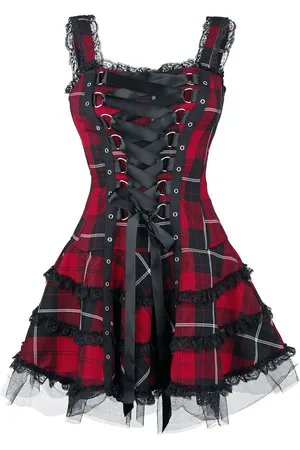 Hell Bunny Vestido Corto de - Vestido Harley Tartan - XS XL - para Mujer