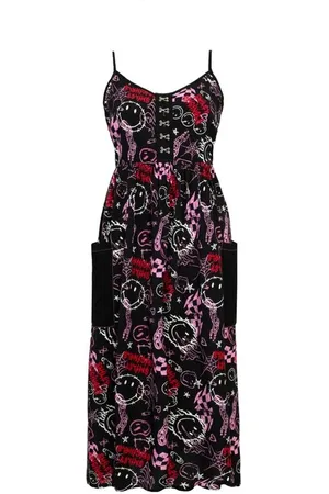 Hell Bunny Vestido largo de - x Smiley Originals Riot Dress - XS 4XL - para Mujer