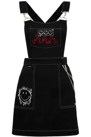 Hell Bunny Vestido Corto de - x Smiley Originals Dylan Pinafore Dress - XS XXL - para Mujer