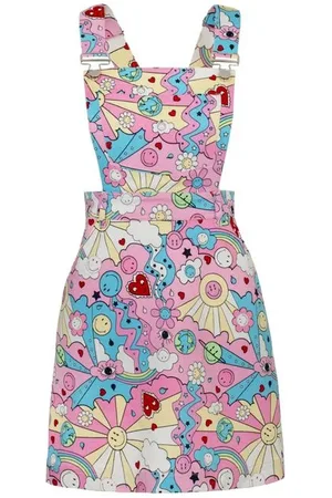 Hell Bunny Vestido Corto de - x Smiley Originals Loulou Pinafore Dress - XS 4XL - para Mujer