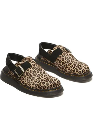 Dr. Martens Sandalias de - Jorge II Light Tan+Black Mini Leopard Spot Hair On+EH Suede - EU36 EU41 - para