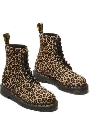 Dr. Martens Botas de - 1460 Pascal Light Tan Mini Leopard Spot Hair On - EU36 EU39 - para