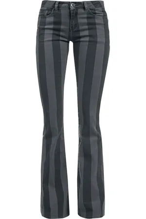 Gothicana Pantalones de tela Gótico de - Grace - Pantalones a rayas - W27L30 W31L34 - para Mujer