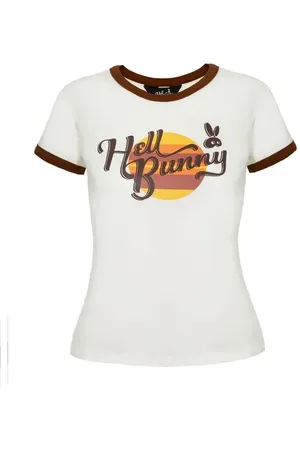 Hell Bunny Camiseta Rockabilly de - Charlie Top - XS 4XL - para Mujer