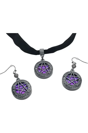 Gothicana Choker Gótico de - Shiny Pentagram - para Mujer