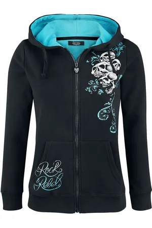 Rock Rebel Capucha con cremallera de - Freaking Out Loud - M 5XL - para Mujer