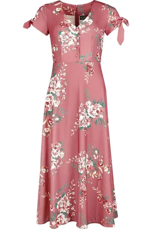 Voodoo Vixen Vestido largo de - Floral Tie Aleeve Midi Dress - XS 4XL - para Mujer