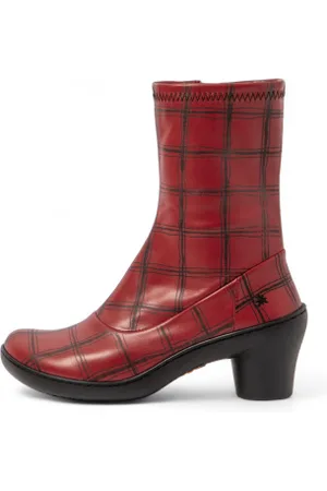 Botas De Tacón Alma En Pena Con Tachuelas Para Mujer Naranja/Rosa