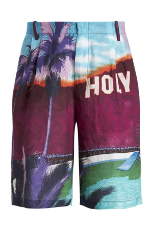 Etro Hombre Bermudas - Bermudas De Lino Estampado, Herren