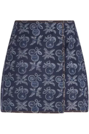 Etro Mujer Vaqueras - Minifalda Cruzada De Denim Jacquard, Mujer