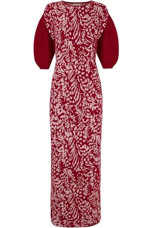 Clea Stuart Carmesi Feathers Dress