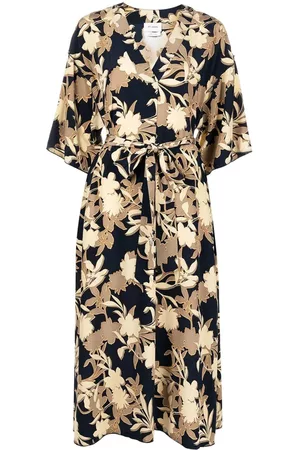 ST. JOHN Mujer De fiesta - Vestido Midi de Seda con Estampado Floral