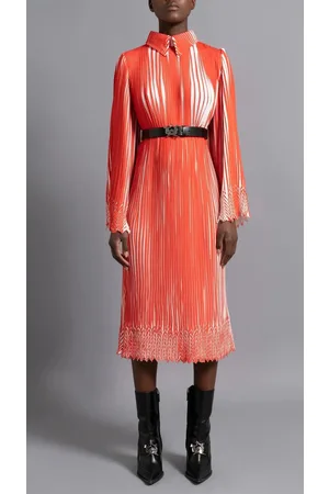 Thebe Magugu Vestido Plisado Chevron