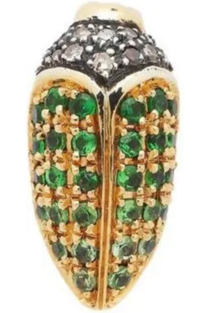 Bibi van der Velden Pendiente Mini Scarab Pavé