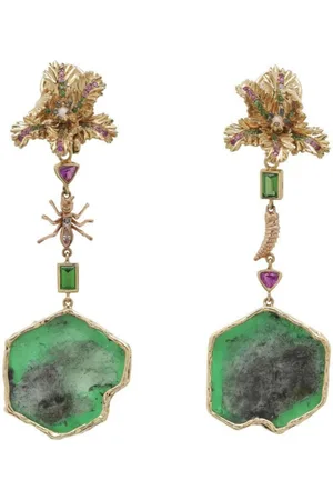 Bibi van der Velden Pendientes Emerald Slice