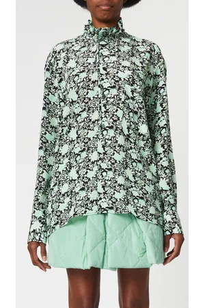 Plan C Long Sleeve Blouse in Backlit Dahlia Print