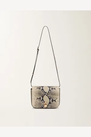 Fabiana Filippi Bolso Messenger Mini Eclissi De Piel De Becerro Con Estampado De Pitón, Masilla