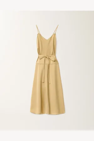 Fabiana Filippi Vestido Lencero De Raso De Viscosa, Oro