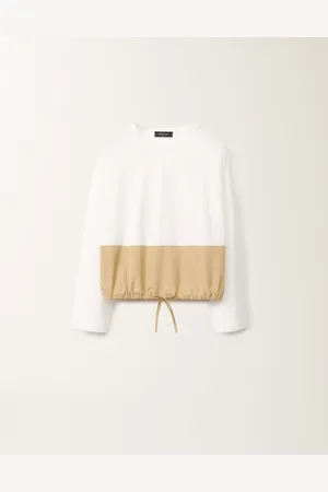 Fabiana Filippi Top De Punto, Blanco Y Oro