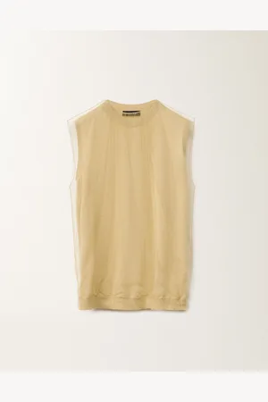 Fabiana Filippi Camiseta Sin Mangas De Cachemira Y Seda, Oro
