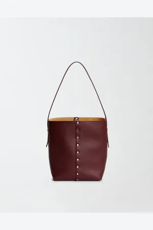 Fabiana Filippi Bolso Bombonera Mini De Piel De Becerro, Burdeos