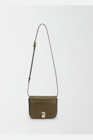 Fabiana Filippi Bolso Messenger Eclissi Mini De Piel De Becerro, Oliva