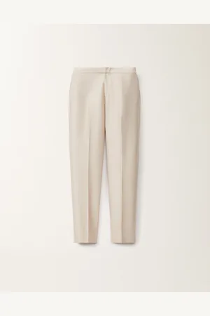 Fabiana Filippi Pantalón Montefalco De Algodón Y Seda Mikado, Greige