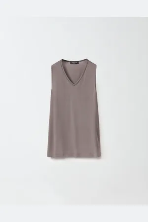 Fabiana Filippi Camiseta Sin Mangas De Sablé De Viscosa, Grafito