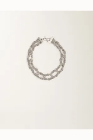 Fabiana Filippi Collar De Crochet Con Hilo Diamantado, Níquel