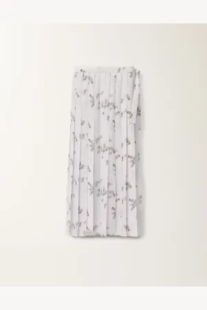 Fabiana Filippi Falda De Georgette Con Estampado Botanical Picta, Malva