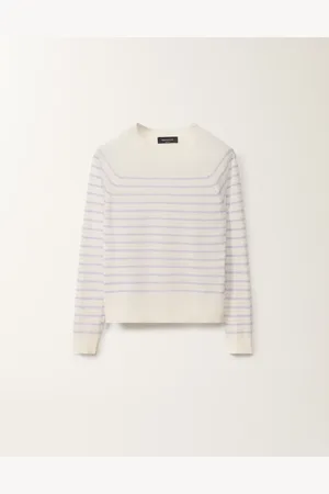 Fabiana Filippi Jersey A Rayas De Lino, Blanco Y Malva