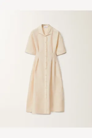 Fabiana Filippi Vestido Camisero De Lino Y Viscosa, Claro