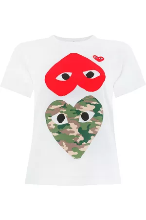 Comme des Garçons Camiseta con estampado de corazones