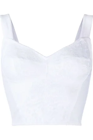 Dolce & Gabbana Top corto con bordado de encaje