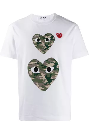 Comme des Garçons Camiseta con motivo de corazón con motivo militar
