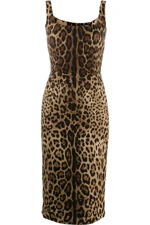 Dolce & Gabbana Vestido ajustado con estampado de leopardo