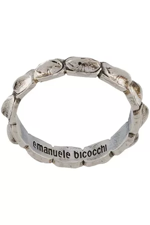 EMANUELE BICOCCHI Anillo con grabado con efecto de piel de cocodrilo