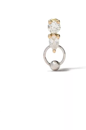 DELFINA DELETTREZ Pendiente dos en uno en oro amarillo y blanco de 18kt con diamantes