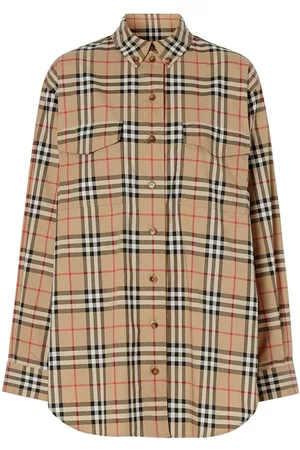 Burberry Vintage Check Stretch Cotton Oversized Shirt