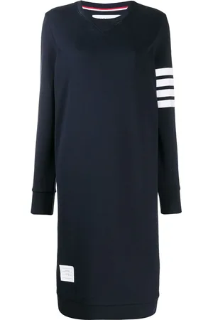 Thom Browne Vestido estilo sudadera con motivo 4-Bar